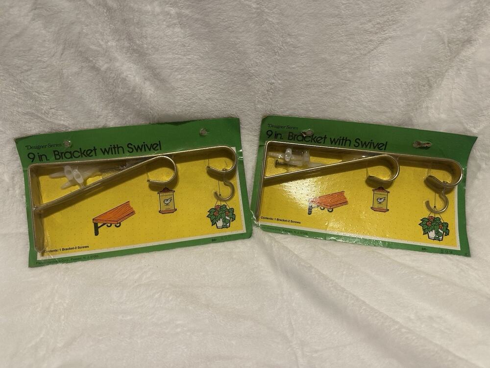 Set of 2 Vintage 9 inch brass brackets with swivel